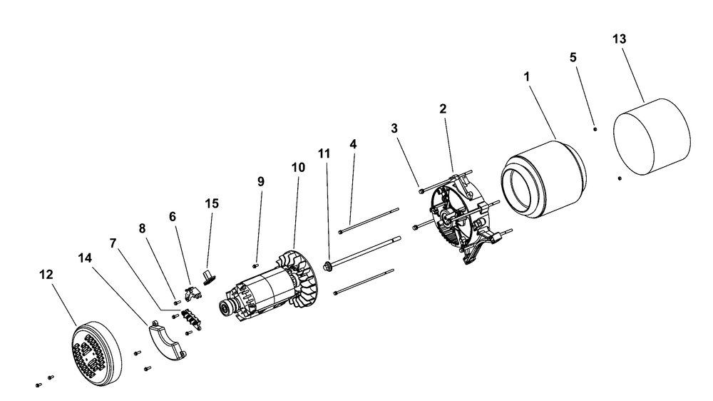 Alternator (80077497) Diagram and Parts List for 030798-04  Briggs and Stratton Generator